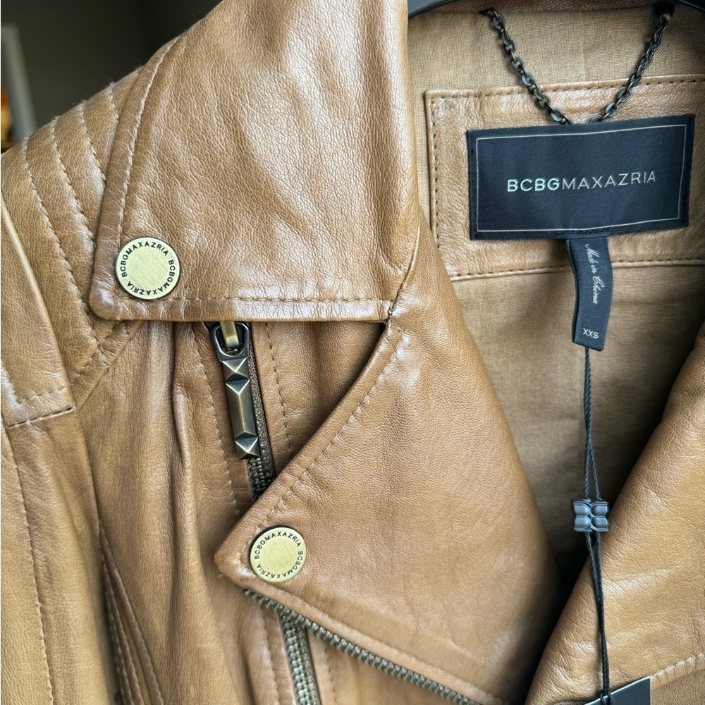 NWT Bcbg MaxAzria motorcycle Leather Jacket - Picture 7 of 14